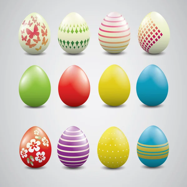 Diferentes ovos de Páscoa . — Vetor de Stock