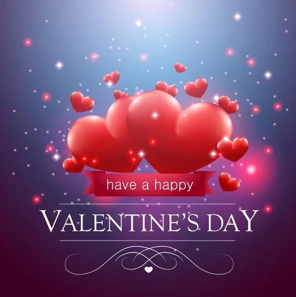 Послание на День Святого Валентина, плавающие сердца голубые Лицензионные Стоковые Векторы