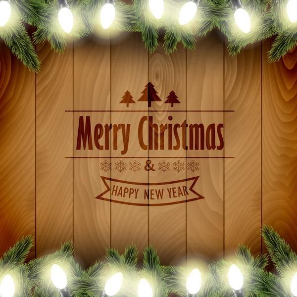 Karácsonyi fenyő fa ágai kártya — Stock Vector