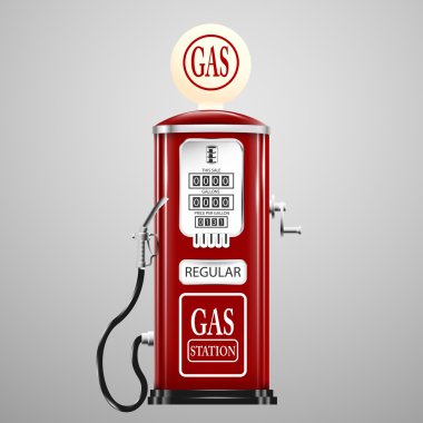 İzole retro benzin pompası.