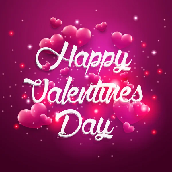 Rózsaszín háttér Valentin-nap kártya Vintage betűkkel rózsaszín szívekkel. — Stock Vector