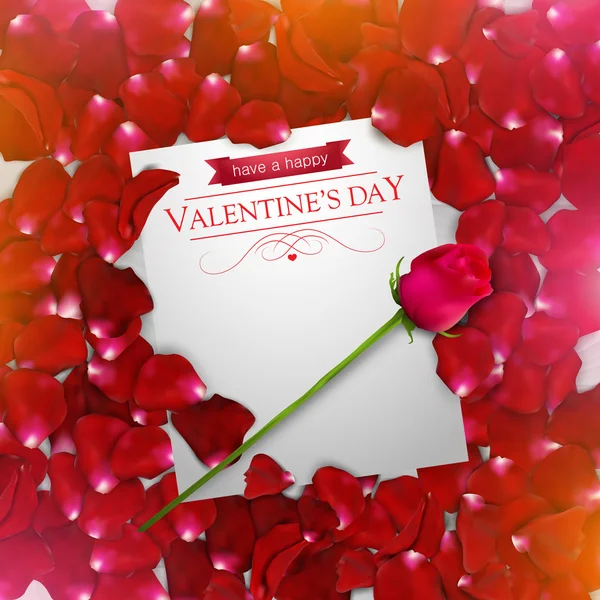 San Valentino sfondo con una rosa rossa — Vettoriale Stock
