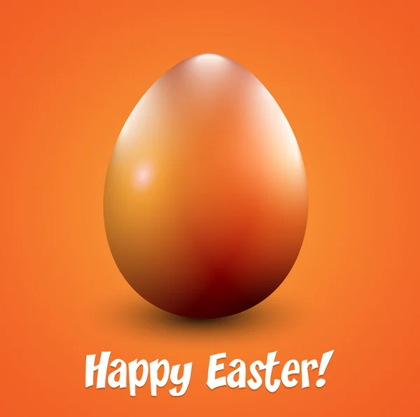 Um ovo de Páscoa laranja brilhante . — Vetor de Stock