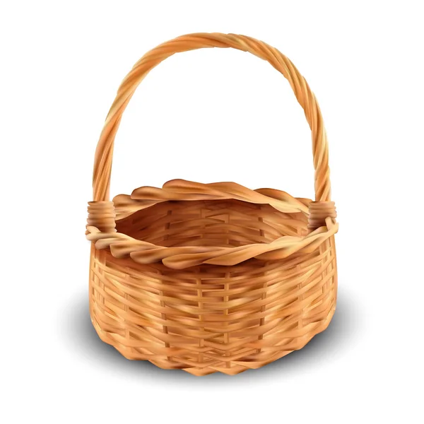 Isolated brown basket on white background — Stock Vector
