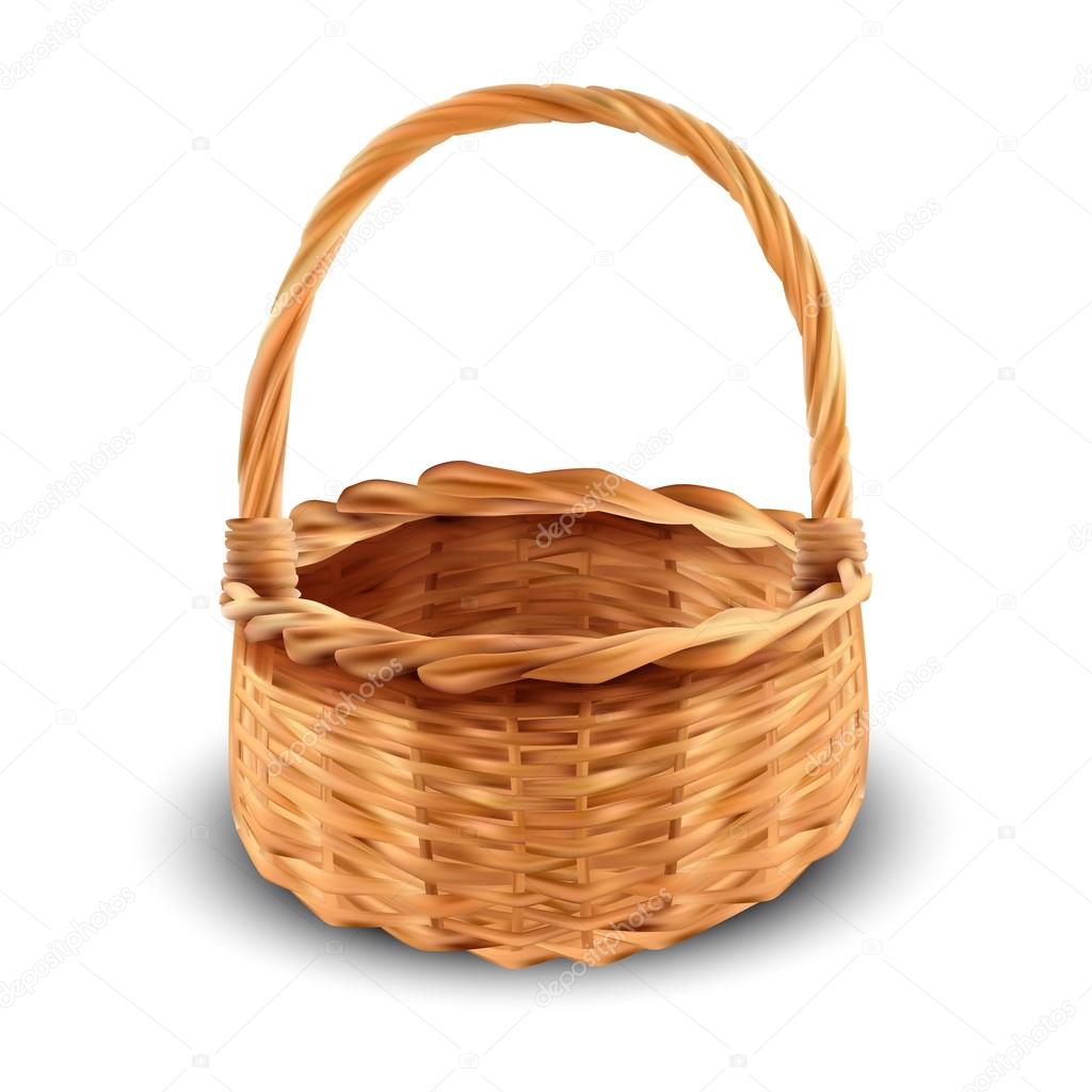 Isolated brown basket on white background
