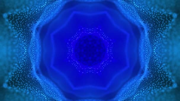 Niebieska pętla symetryczne kropkowane tło dla Vj. — Wideo stockowe