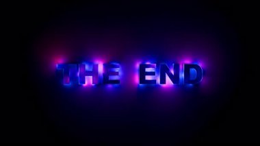 Son Sinema Neon Gradyan Metin Döngüsü Atmosferik Parıltı Hareketi. Döngülü animasyon. 3B görüntüleme