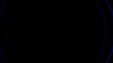 Deep Blue Concentric Halkaları Minimal Abstract Tüneli oluşturuyor. Döngülü 3B görüntüleme