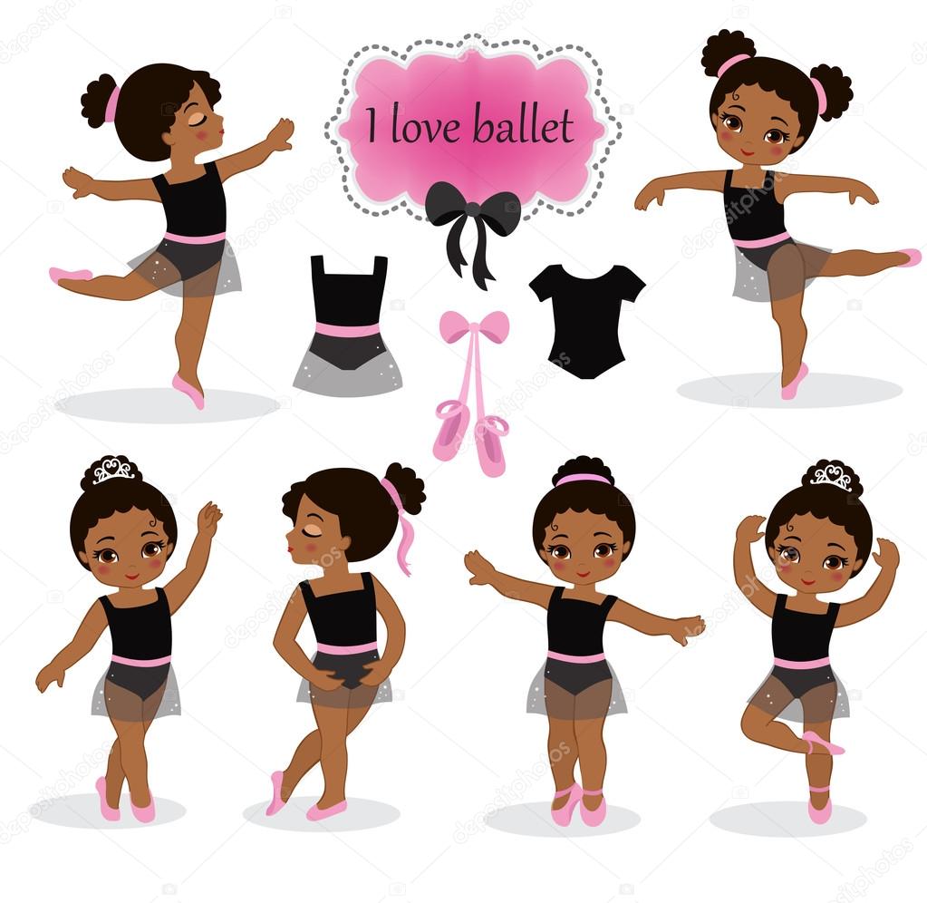 Vector illustration of little ballerinas and other related items. Stock ...