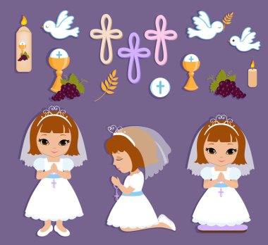 Tasarım öğeleri kümesi ilk görüşme günün için kızlar için.