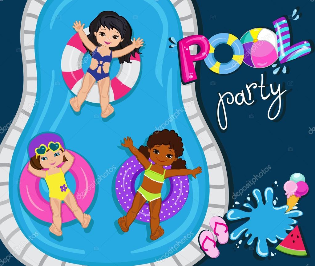 Pool Party For Girls Vector Illustration Stock Vector Image By