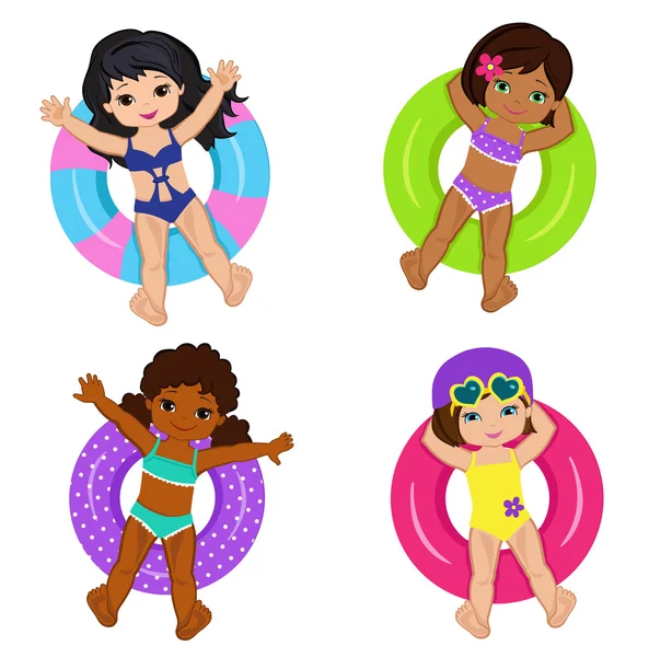 Fiesta de Piscina Infantil aislada en el fondo. Ilustración vectorial . — Vector de stock