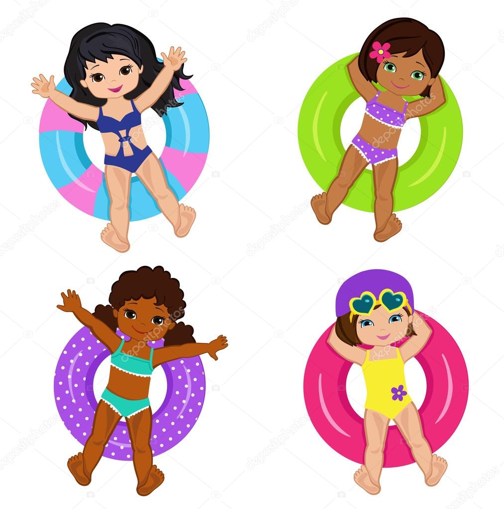 Children's Pool Party isolated on background. Vector Illustration. Stock  Vector by ©Sandylevtov 109599016