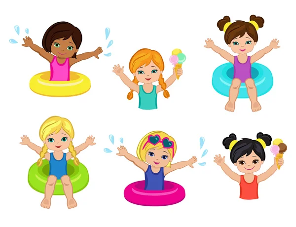 Children's Pool Party isolated on background. Vector Illustration. — Stock Vector