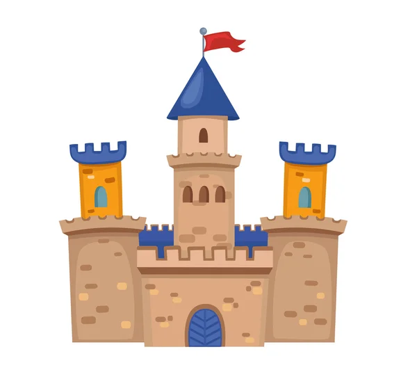 Ilustração de um bonito castelo medieval . — Vetor de Stock