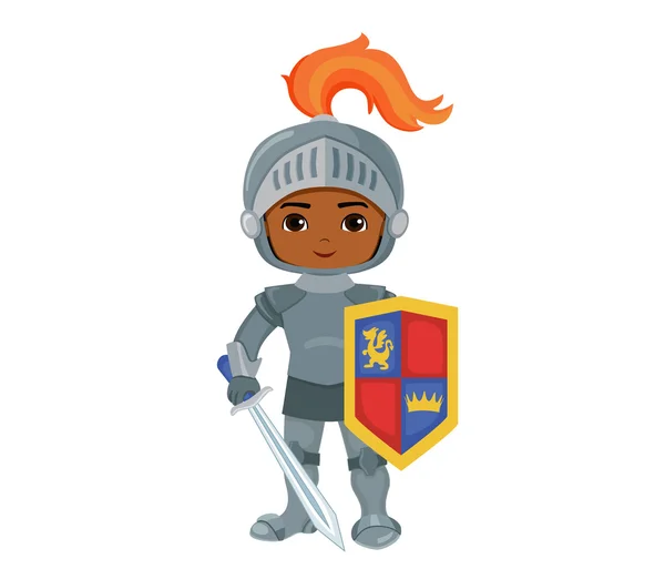 Illustration vectorielle de petit chevalier isolé sur fond blanc . — Image vectorielle