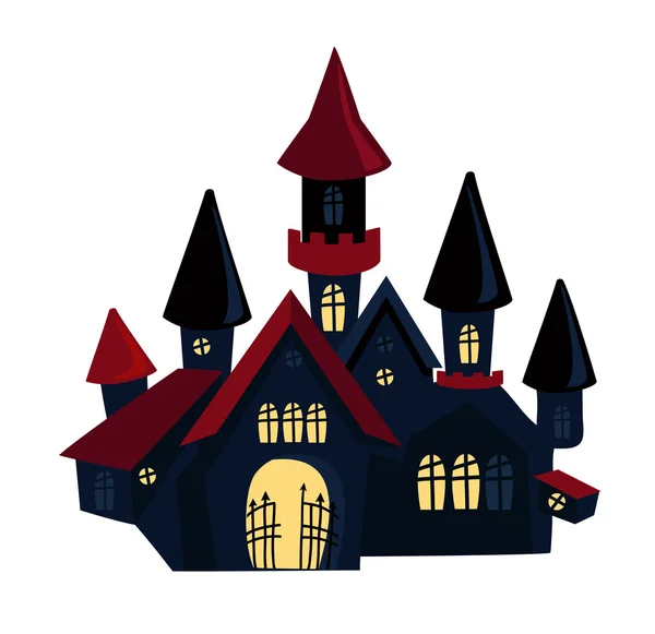 Happy Halloween sinister house vampire haven. — Stock Vector