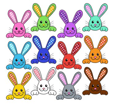 Gökkuşağı Bunny Toppers.