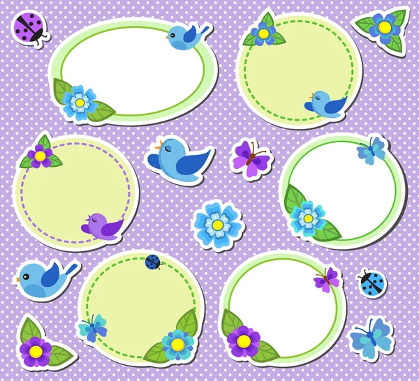 Frames met bloemen — Stockvector