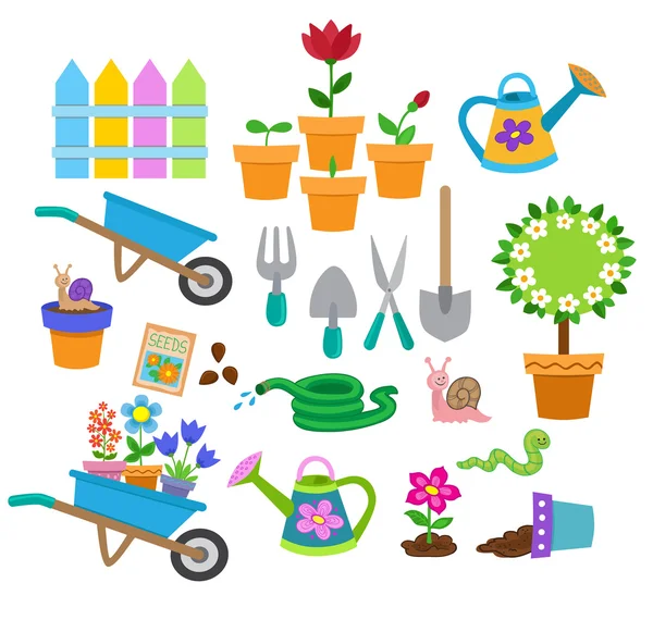 Ensemble d'icône de jardinage — Image vectorielle