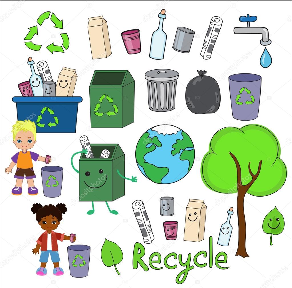 Ecology elements you can use on Earth Day. Happy children celebrate Earth Day.