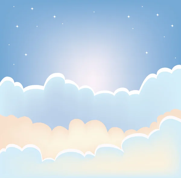 Morning clouds background.Vector sunset sky with clouds. — Stock Vector