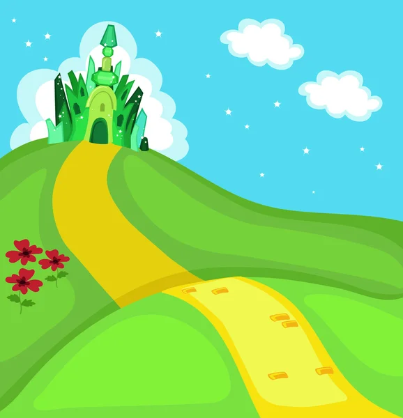 Wizard of Oz. Emerald city square. Vector Illustration — 图库矢量图片