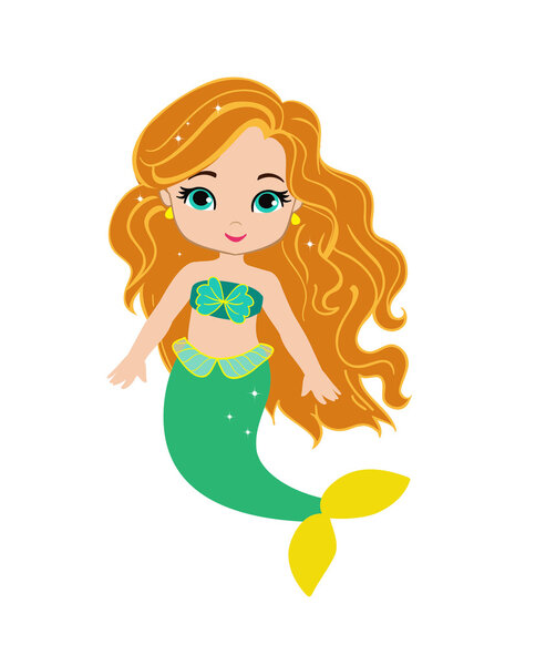 Cute little mermaid.Vector illustration.