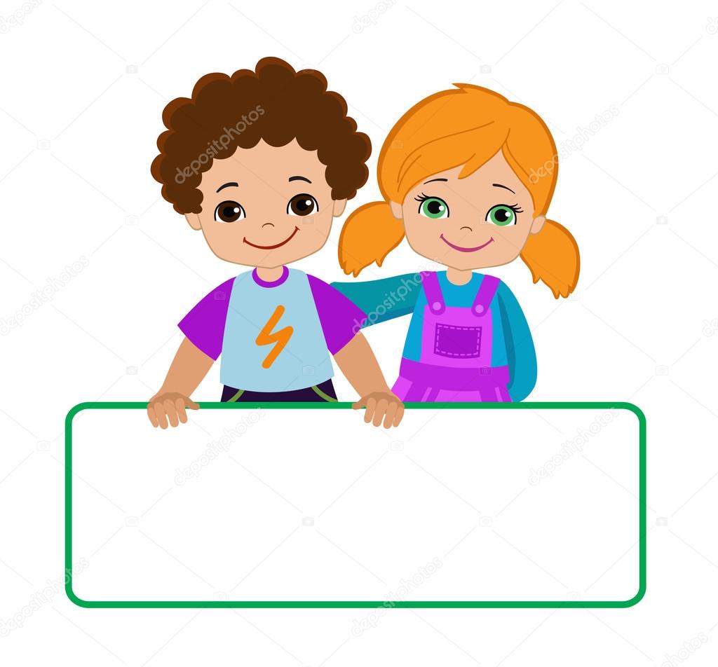 標識の子どもたち。bricht の子供。フレーム ボード。クリップアート