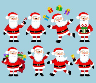 Mutlu Noel Baba. Büyük paket vektör set.