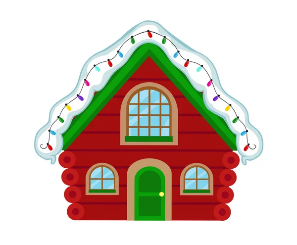 Weihnachtshaus. Weihnachtsmann 's Haus .Vektor Illustration. — Stockvektor