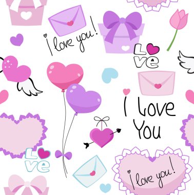 Aşk romantik Sevgililer günü kalpleri arka plan deseni