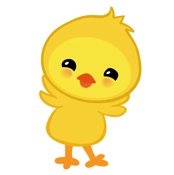 Mignon poulet de Pâques jaune heureux. Illustration vectorielle. Isolé sur fond blanc . — Image vectorielle