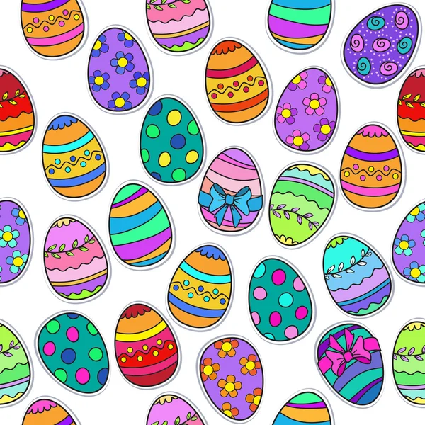 Pola telur Paskah tak berjahit - Stok Vektor
