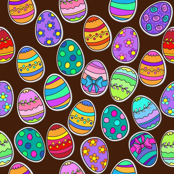 Patrón de huevo de Pascua sin costura — Archivo Imágenes Vectoriales