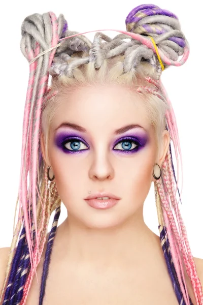Mooi meisje met mooie make-up — Stockfoto