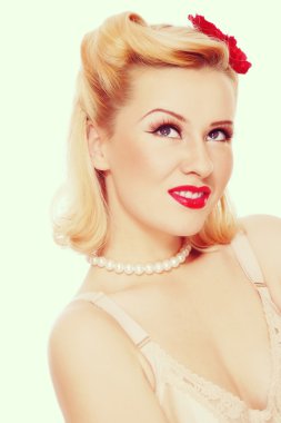 sexy girl with pin-up make-up clipart