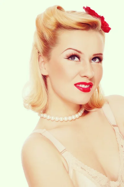 Sexy girl with pin-up make-up — Stock Photo, Image