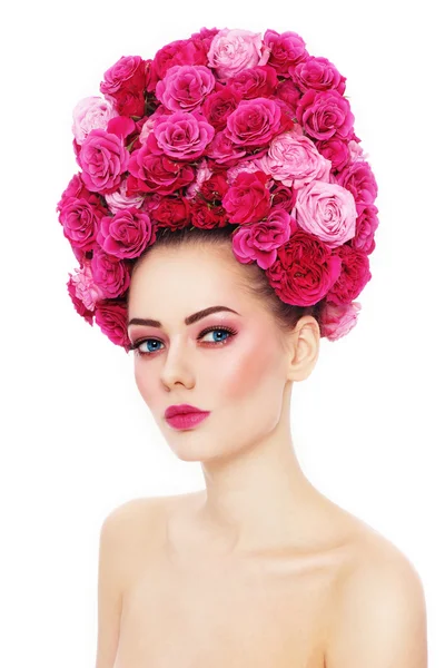 Stílusos make-up a gyönyörű nő — Stock Fotó