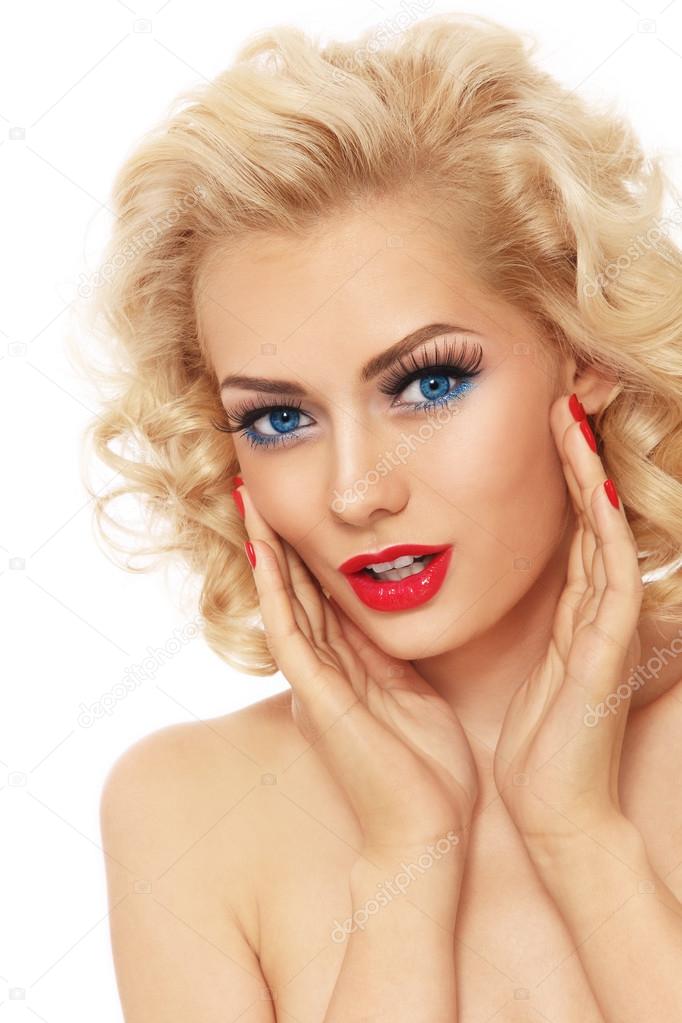 retro woman with astonished expression