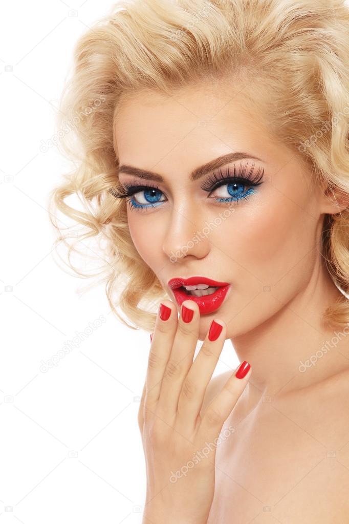 retro woman with astonished expression