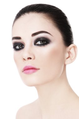 beautiful woman with smoky eyes clipart