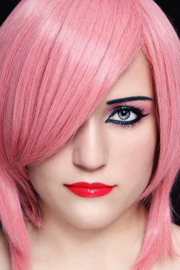 pembe peruk güzel kadın