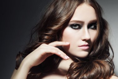 woman with stylish smoky eyes