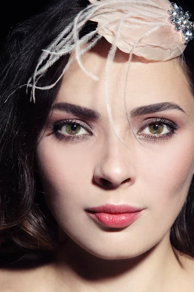 Woman with fancy vintage hair accessory — Stock Photo, Image