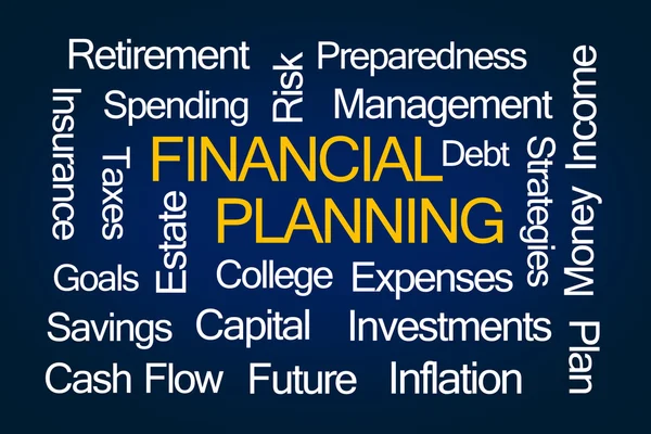 Financiële Planning Word Cloud — Stockfoto