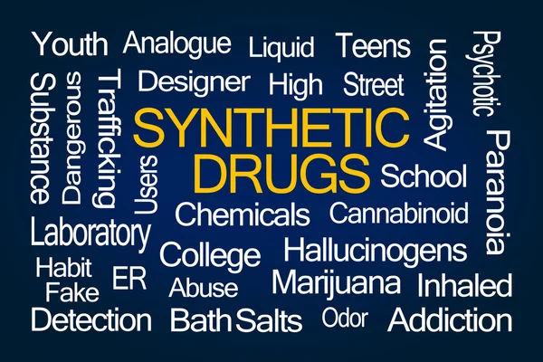 Wortwolke synthetischer Drogen — Stockfoto
