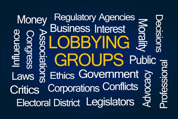 Lobbi csoportok szó felhő — Stock Fotó
