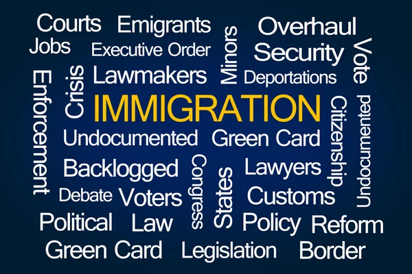 Immigratie word cloud — Stockfoto