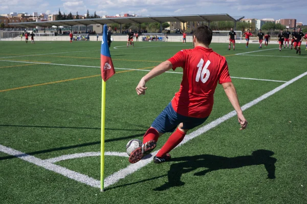 Pontapé de canto de futebol — Fotografia de Stock